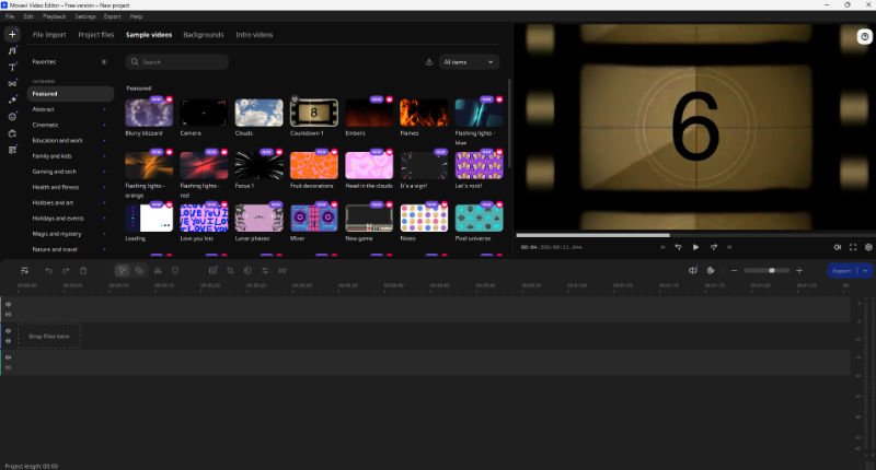 l'interfaccia di Movavi Video Editor