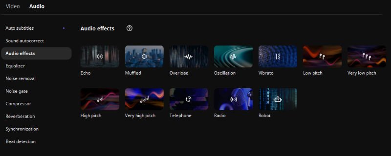 i tool audio di movavi video editor