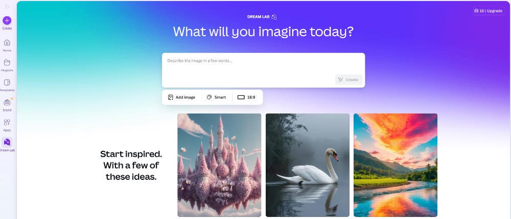Canva text to image tool