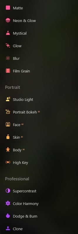 Luminar Neo tools